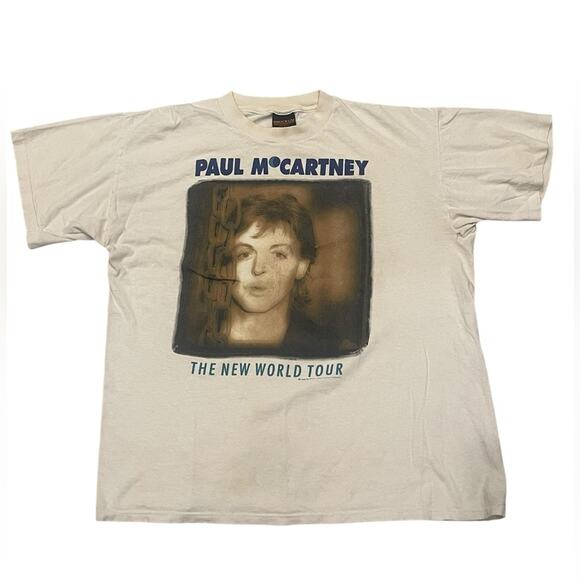 Vintage 1993 Paul McCartney The New World Tour T-Shirt XL VTG Beatles Brockum